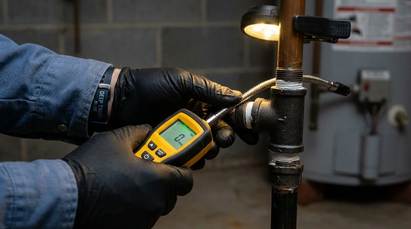 Gas leak detection with electronic sniffer by Johns Plumbing LLC in Asotin