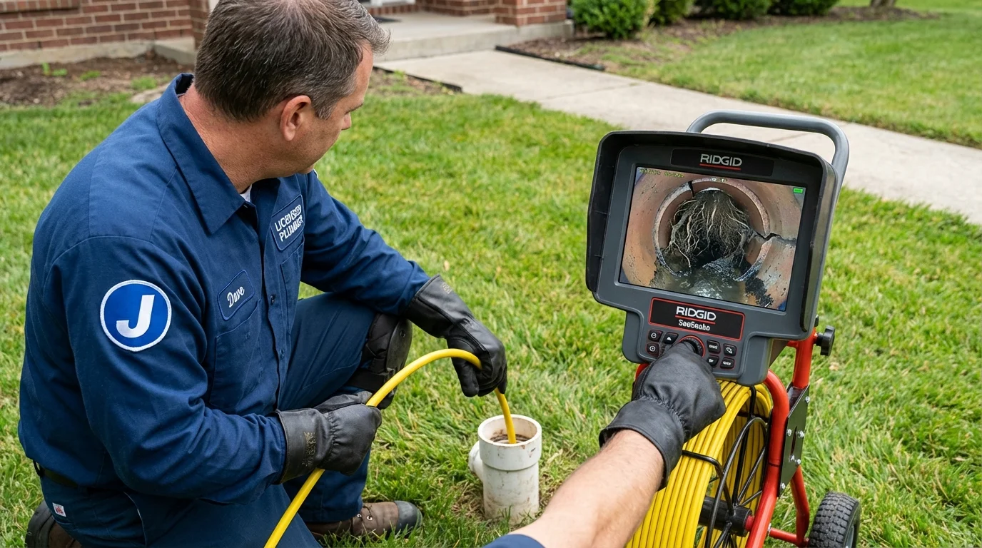 Sewer camera inspection being performed by Johns Plumbing LLC in Asotin